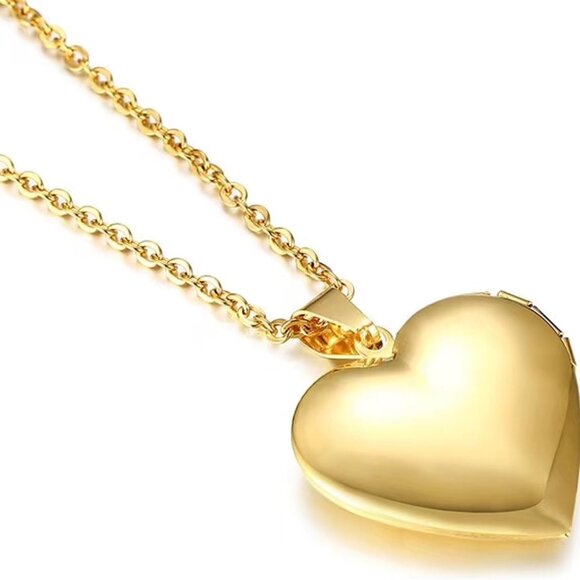 Love Heart Locket Necklace that Holds Pictures Polished Lockets Necklaces Birthd - Picture 3 of 7